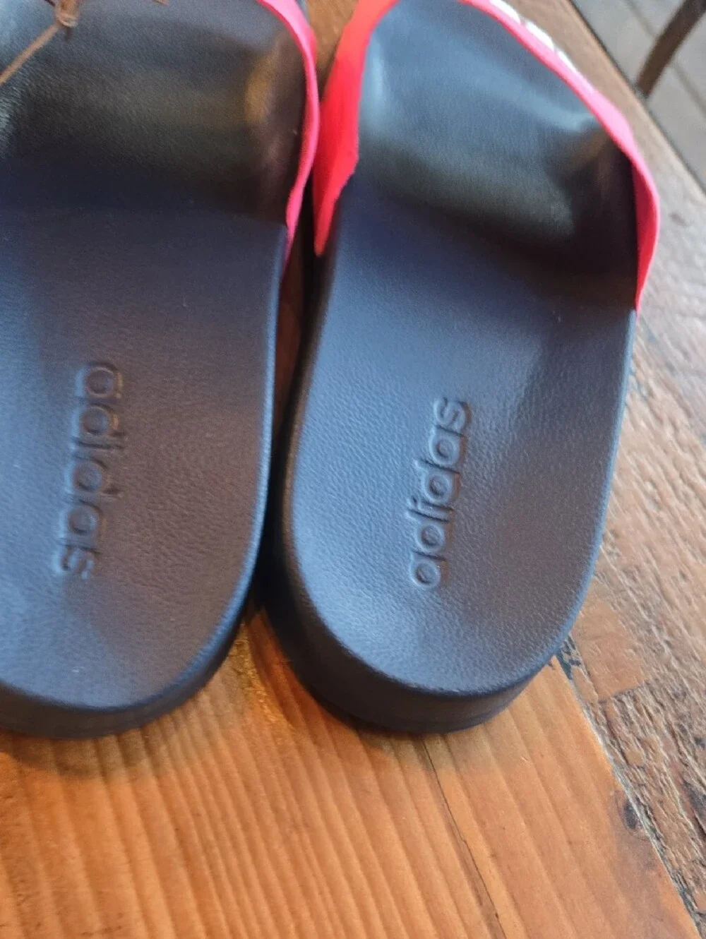 adidas Kids Neon Pink and Navy Slide Sandals Nwt Sz 6 Kids Women